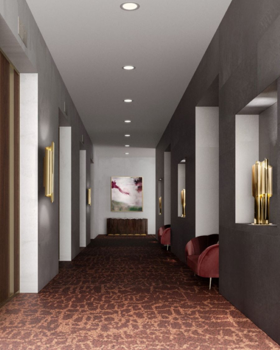 BRABBU HOTEL INTERIOR DESIGN HALL WITH CYRUS TABLE LIGHT