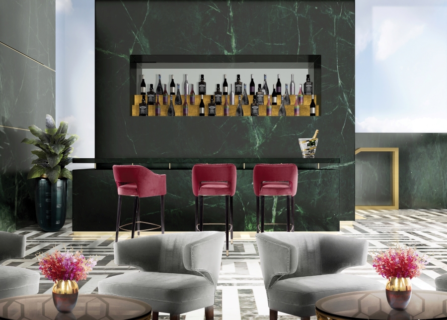 hospitality hotel interior design bar with ibis armchairs