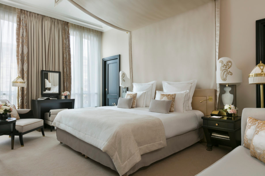Jacques Garcia Inspiring Ideas for Hotel Interior Design. Hotel Barrière Le Fouquet's Paris. Neutral bedroom