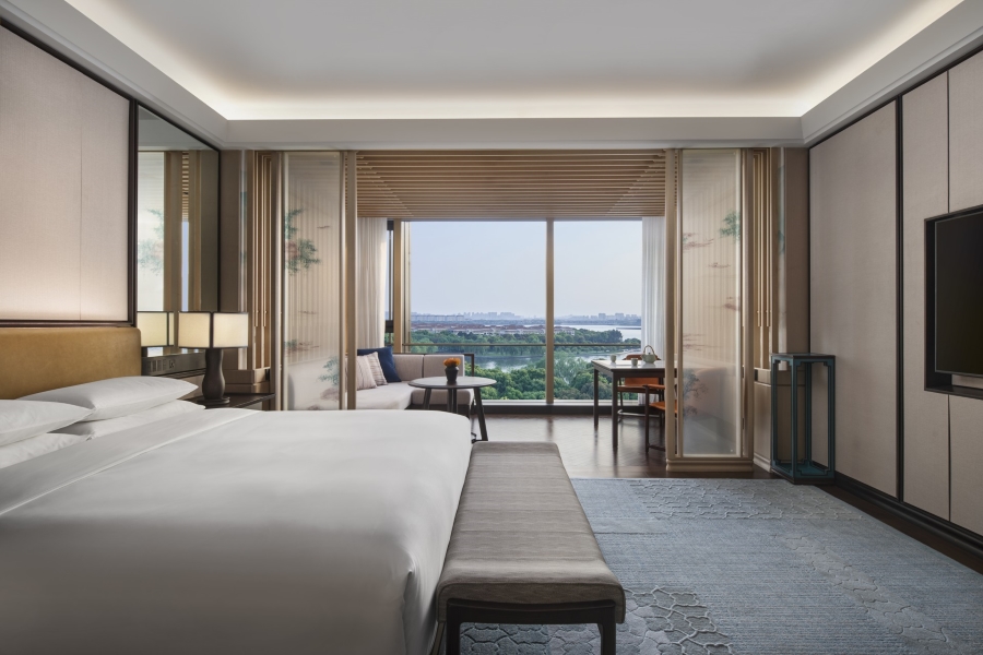 bedroom in the a natural view in the Park Hyatt Suzhou hotel
