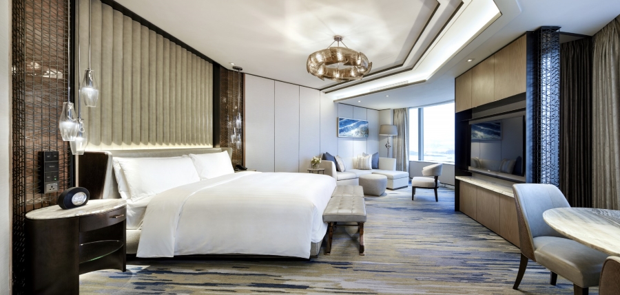 luxurious bedroom with golden details