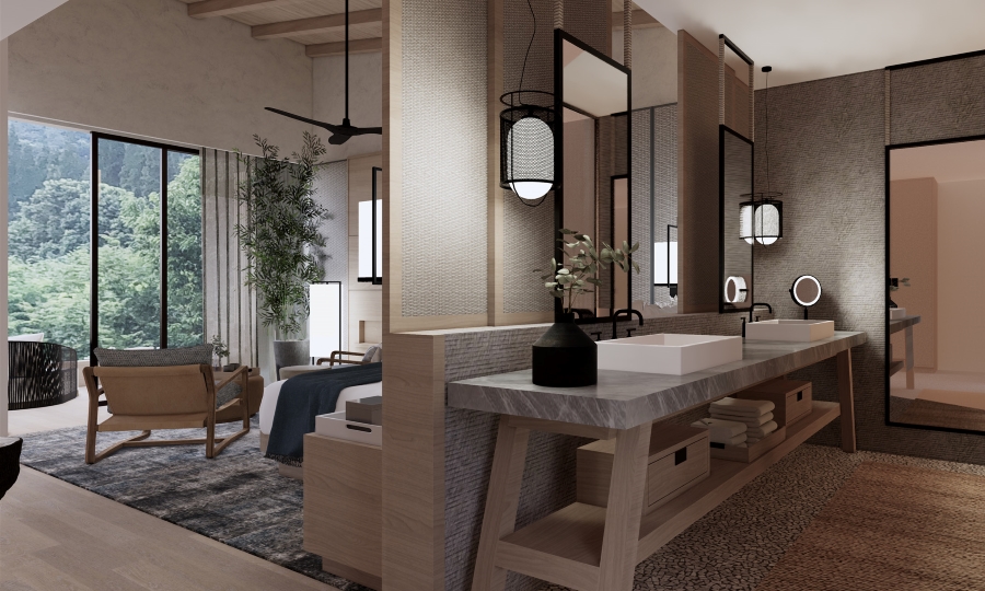 Hotel Interior Design by HKS Architects - Botanic Sanctuary modern room