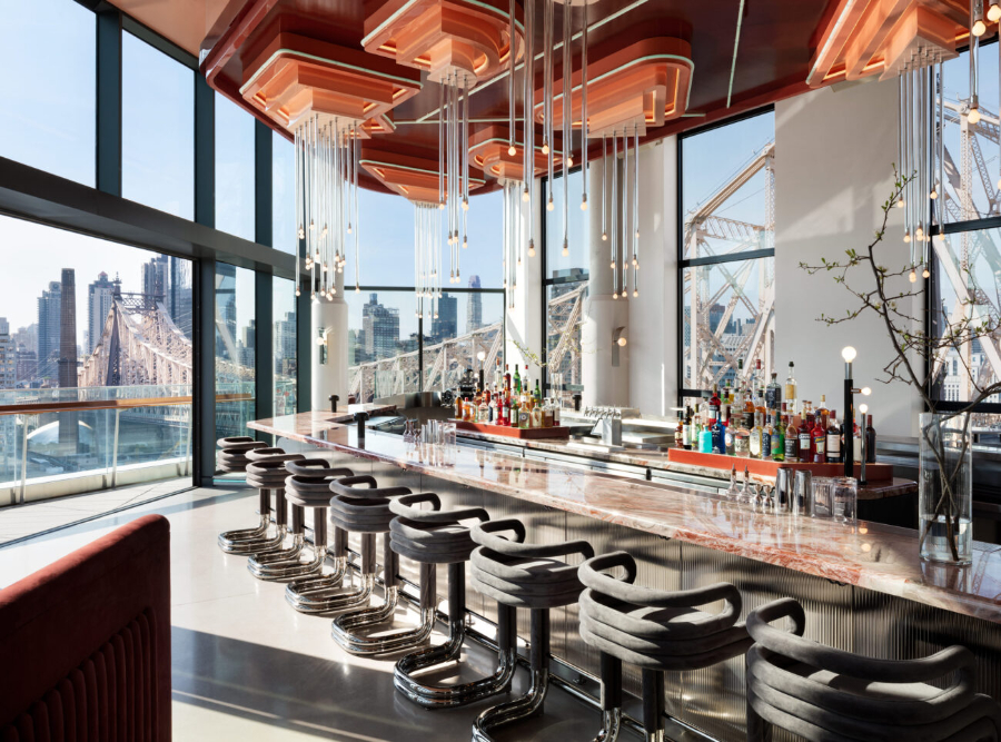 Stunning New York City Hotel Designs by Stonehill Taylor Interior Design_Graduate Roosevelt Island_Bar Design
