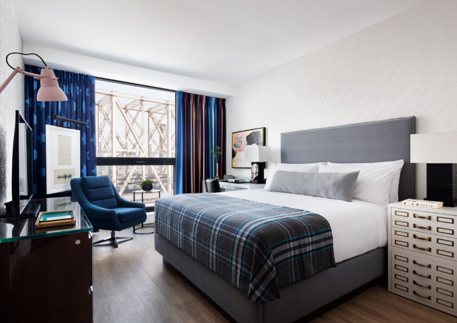 Stunning New York City Hotel Designs by Stonehill Taylor Interior Design_Graduate Roosevelt Island_Bedroom Design